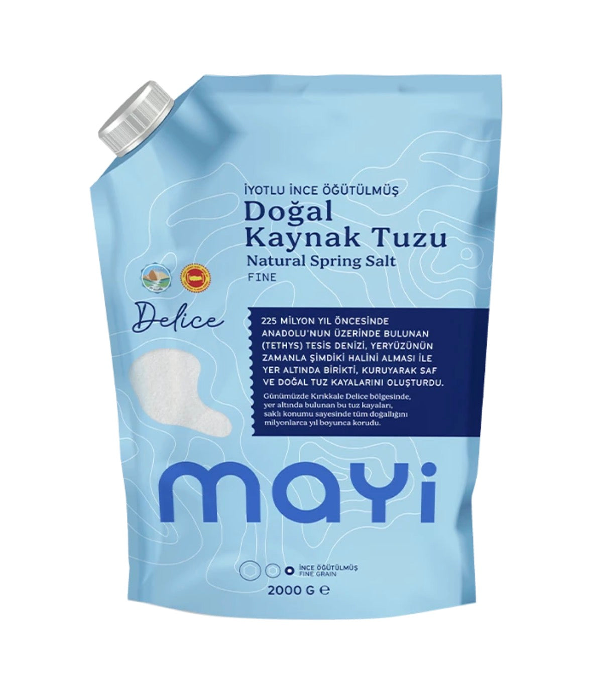 MAYİ ÖĞÜTÜLMÜŞ SOFRA TUZU 2 KG (İYOT İLAVELİ)