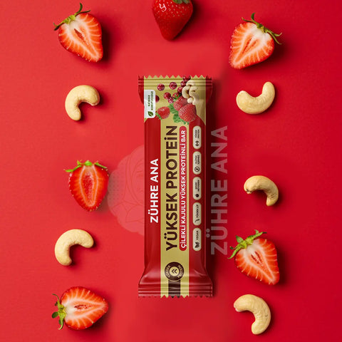 Zühre Ana Yüksek Proteinli Çilekli Meyve Bar